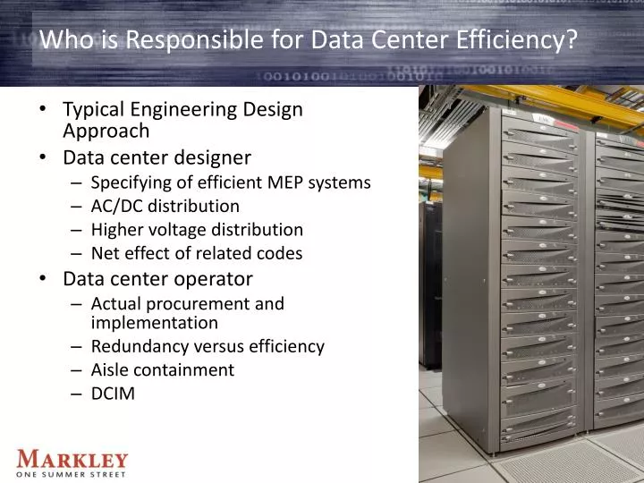 who is responsible for data center efficiency