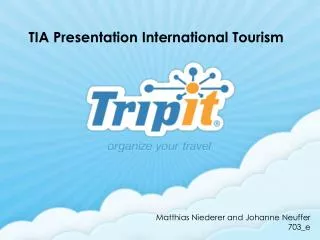 TIA Presentation International Tourism