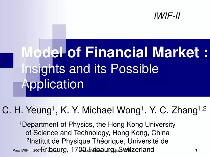 model of financial market insights and its possible application