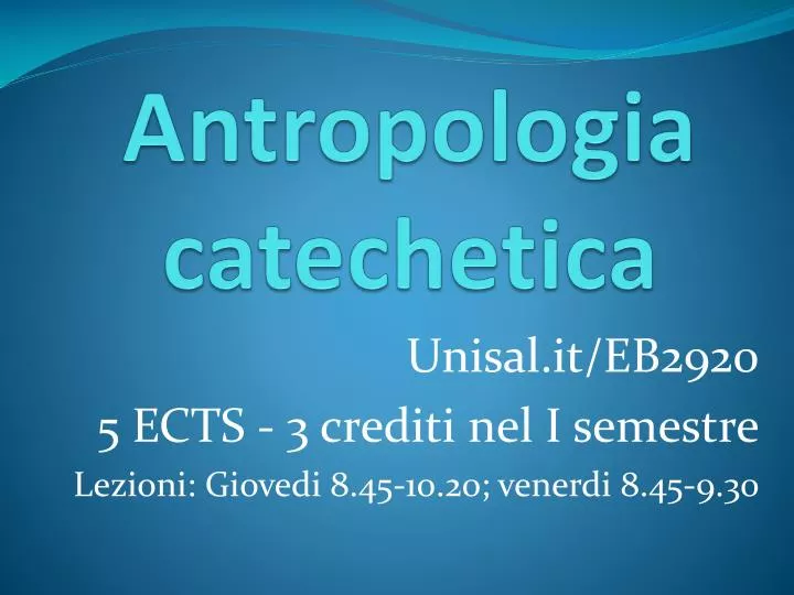 antropologia catechetica