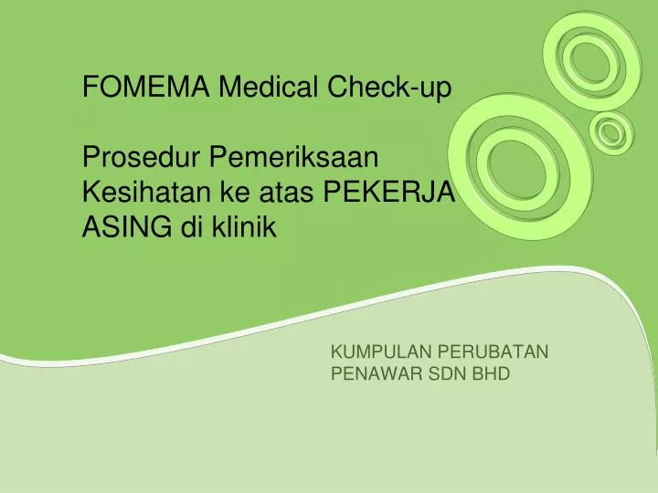 fomema medical check up prosedur pemeriksaan kesihatan ke atas pekerja asing di klinik