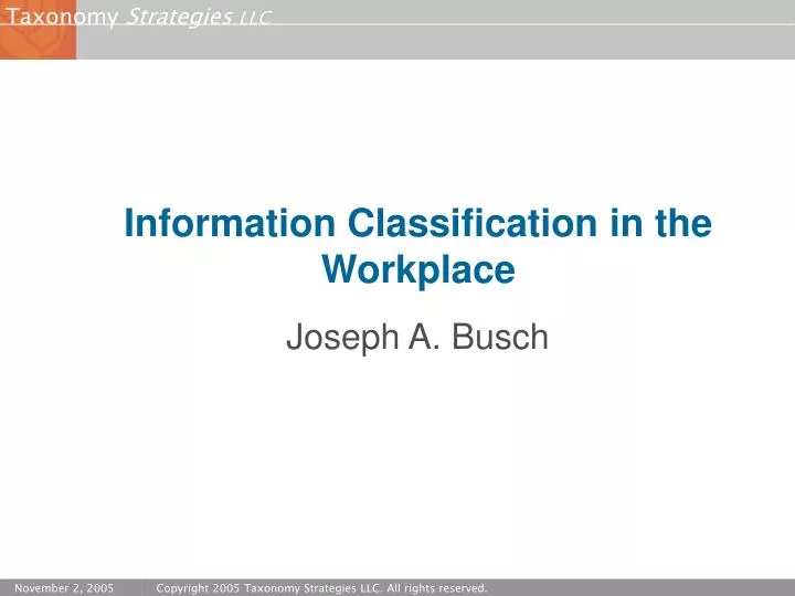 information classification in the workplace