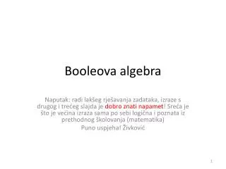 booleova algebra