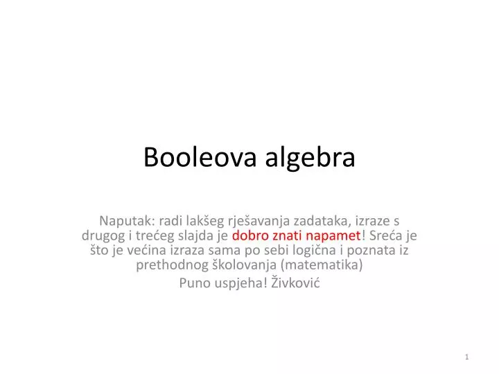 booleova algebra