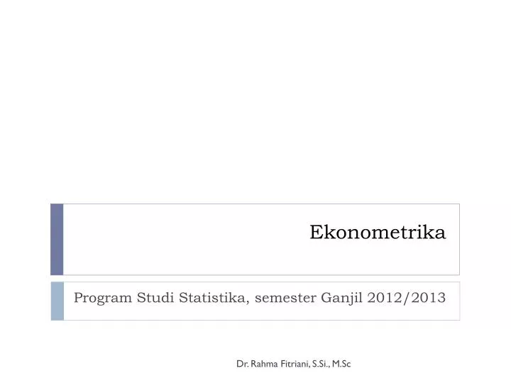 Model regresi dalam ekonometrika