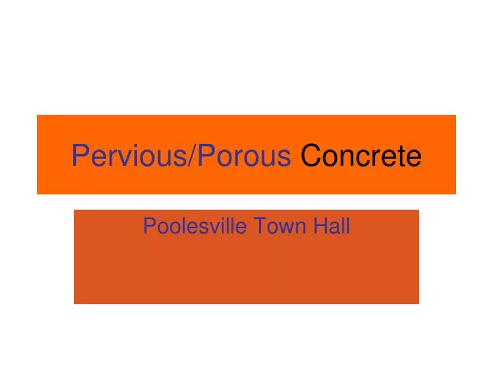 pervious porous concrete