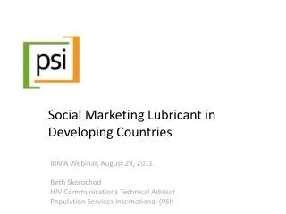 Social Marketing Lubricant in Developing Countries