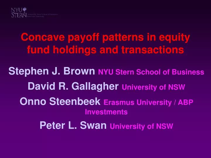 concave payoff patterns in equity fund holdings and transactions