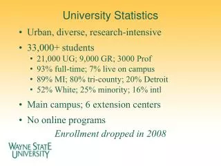 University Statistics