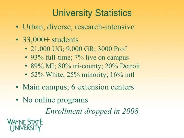 university statistics