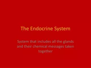 The Endocrine System