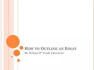 How to Outline an Essay