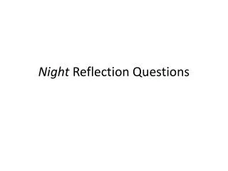 Night Reflection Questions