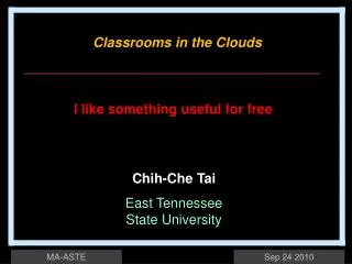 Chih-Che Tai East Tennessee State University