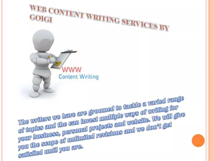 web content writing services by goigi