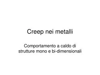 creep nei metalli