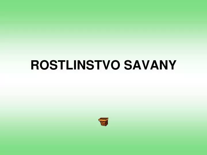 rostlinstvo savany