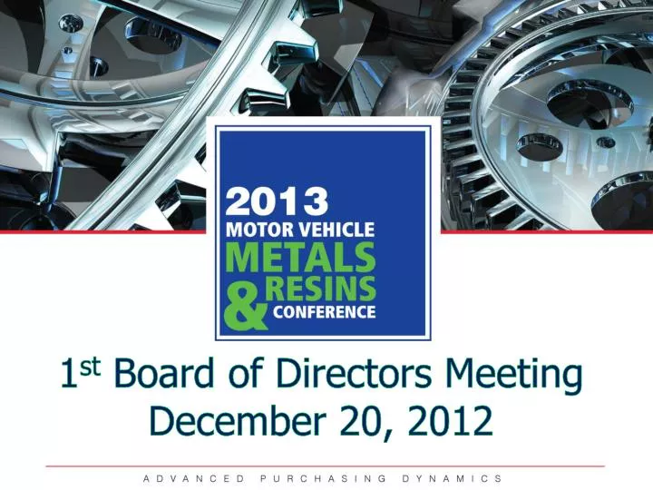 1 st board of directors meeting december 20 2012