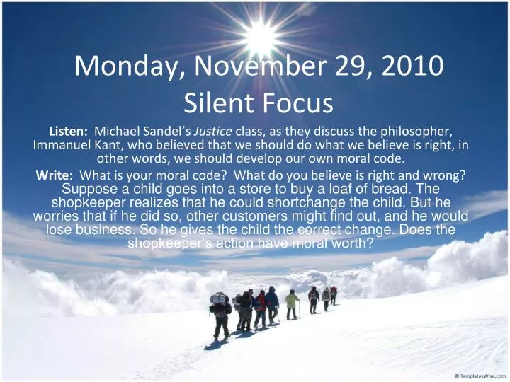 monday november 29 2010 silent focus