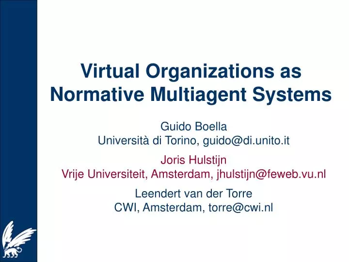 virtual organizations as normative multiagent systems