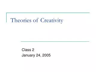 Theories of Creativity