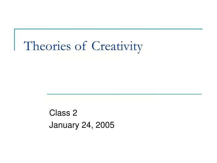 theories of creativity