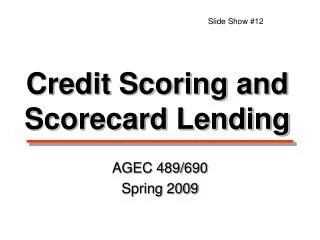 Credit Scoring and Scorecard Lending