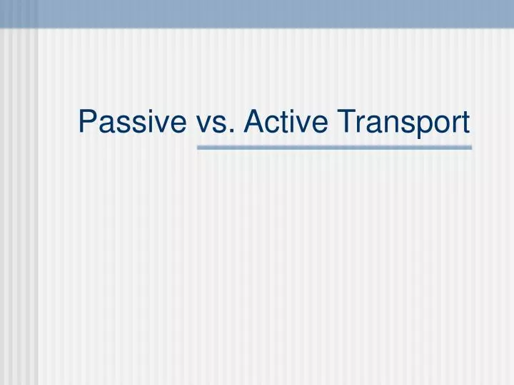 passive vs active transport