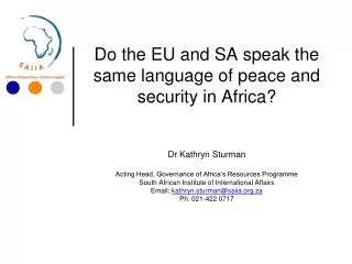 EU agreements with SA and AU