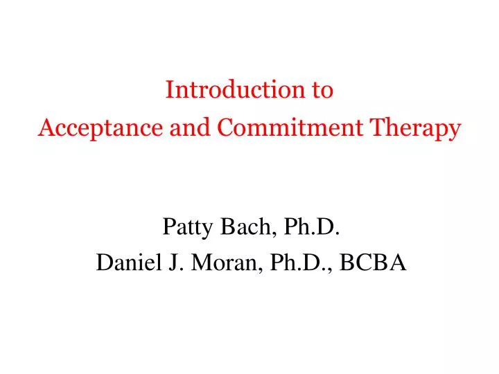introduction to acceptance and commitment therapy