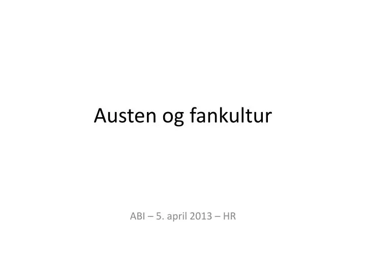 austen og fankultur