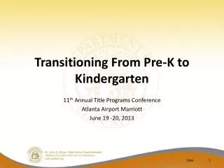 Transitioning From Pre-K to Kindergarten
