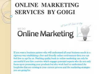 ONLINE MARKETING services by goigi