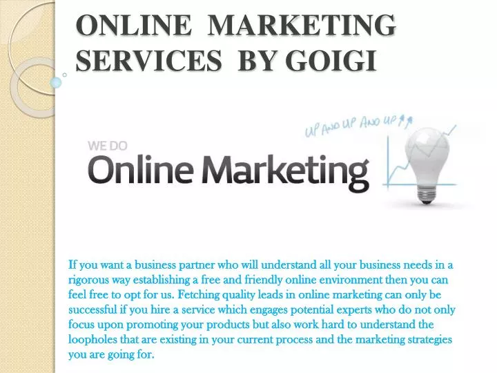 online marketing services by goigi
