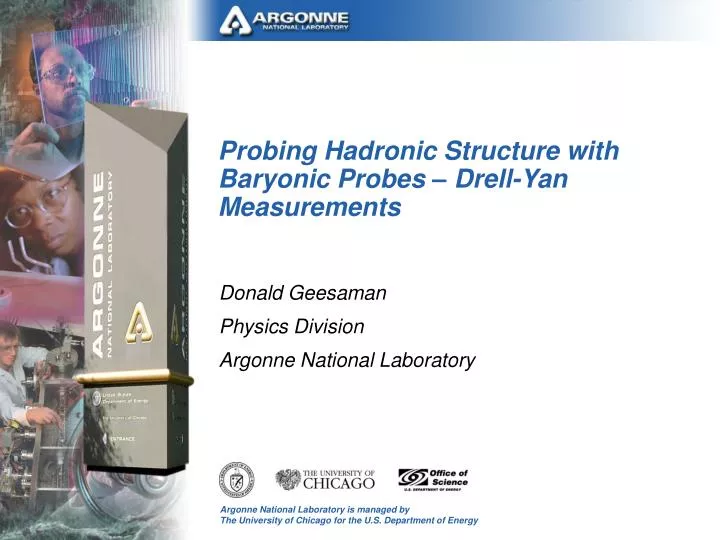 probing hadronic structure with baryonic probes drell yan measurements