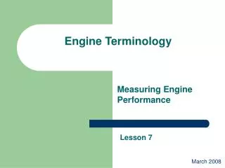 Engine Terminology