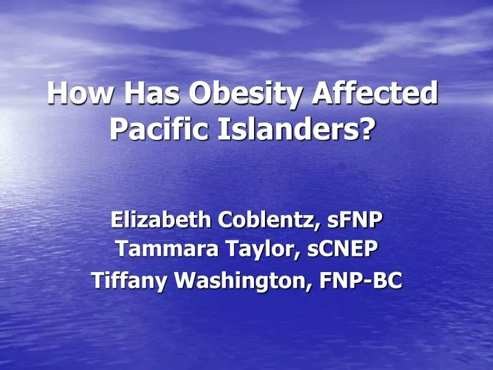 how has obesity affected pacific islanders