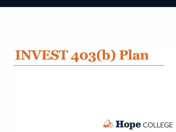 invest 403 b plan