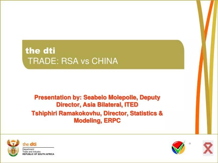 the dti trade rsa vs china