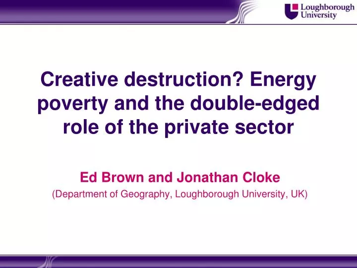 creative destruction energy poverty and the double edged role of the private sector