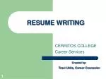 RESUME WRITING - slide 1