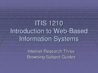 ITIS 1210 Introduction to Web-Based Information Systems