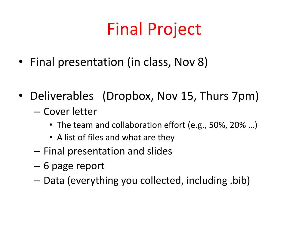 PPT - Final Project PowerPoint Presentation, free download - ID:3018267