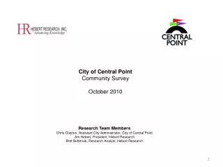 City of Central Point Community Survey October 2010