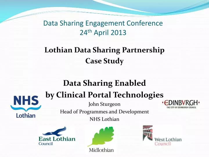 data sharing engagement conference 24 th april 2013