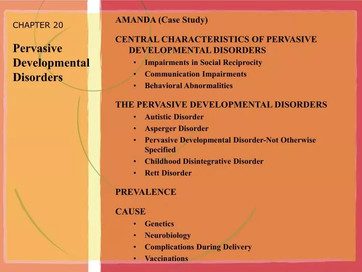 chapter 20 pervasive developmental disorders