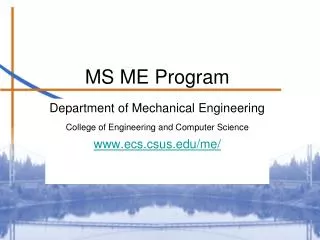 MS ME Program