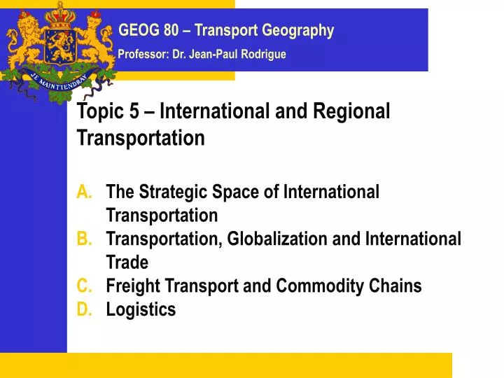 topic 5 international and regional transportation