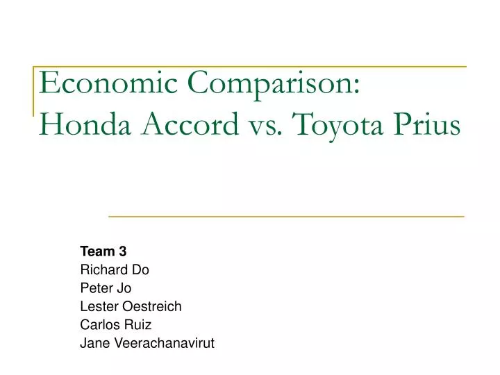 economic comparison honda accord vs toyota prius