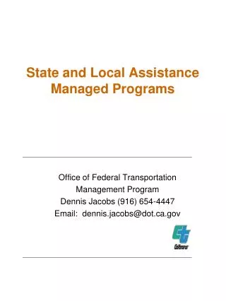 State and Local Assistance Managed Programs